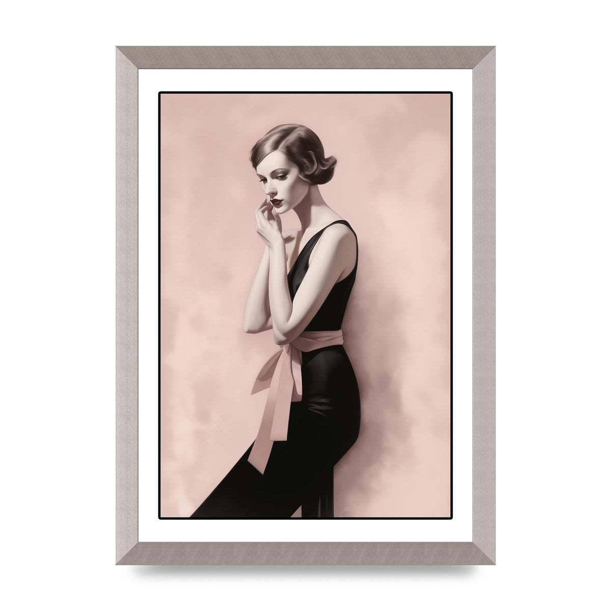 Dusty Pink Canvas with Bold Black Woman