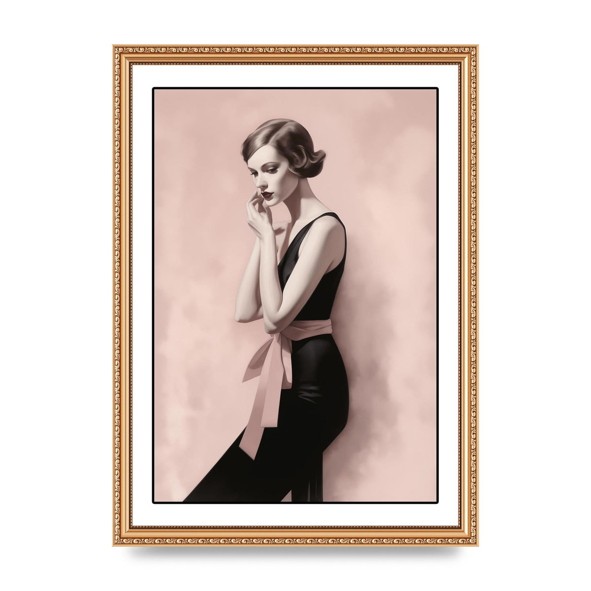 Dusty Pink Canvas with Bold Black Woman