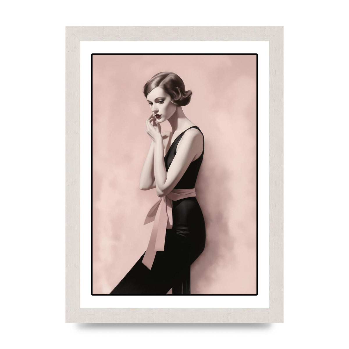 Dusty Pink Canvas with Bold Black Woman