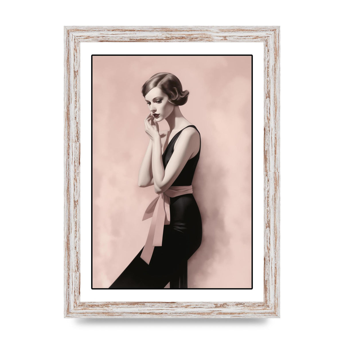 Dusty Pink Canvas with Bold Black Woman