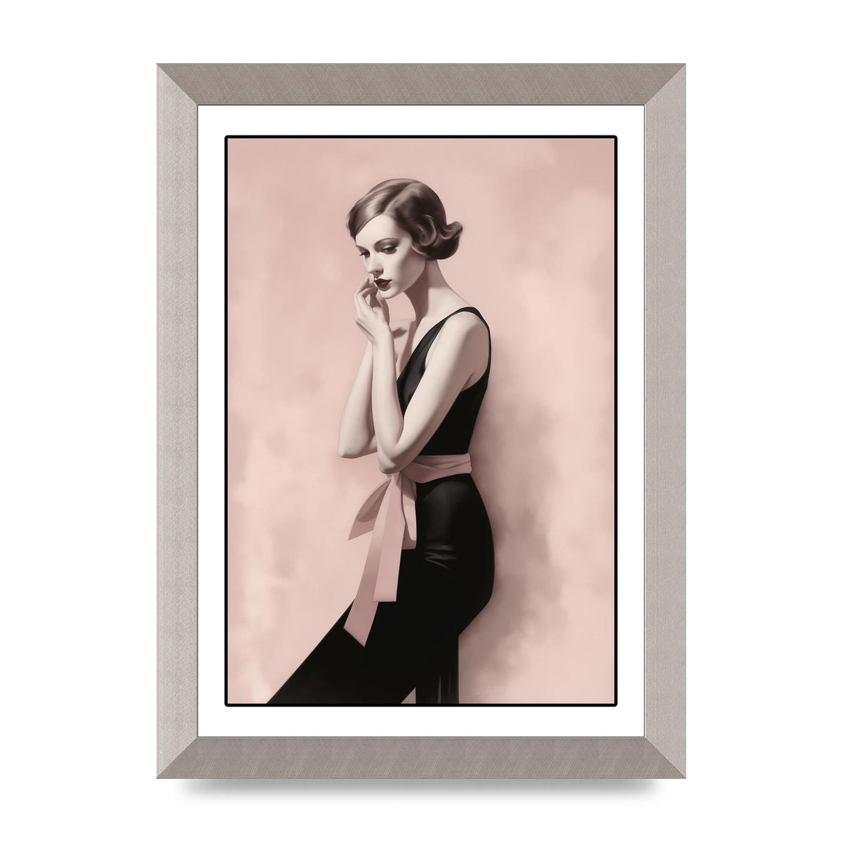 Dusty Pink Canvas with Bold Black Woman