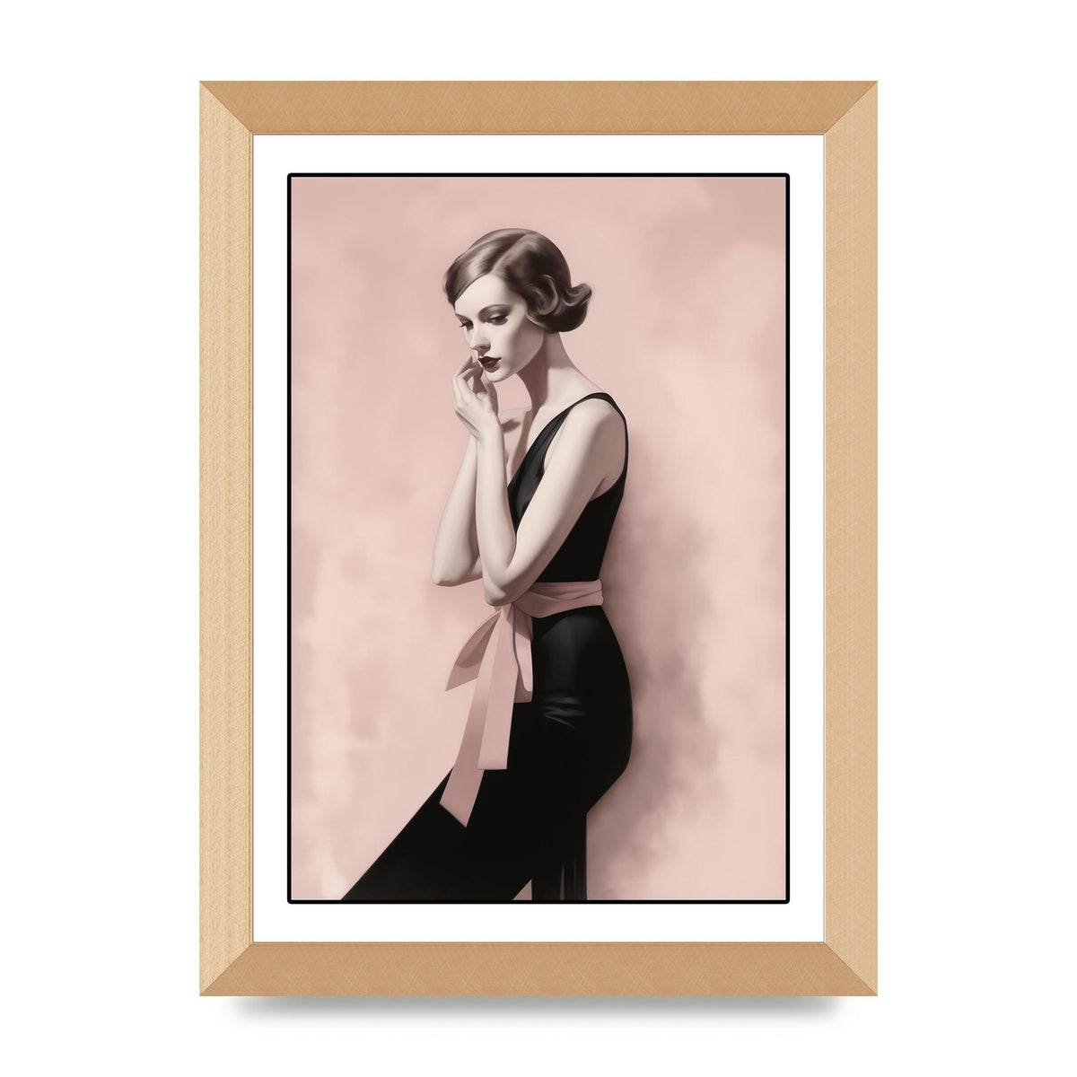 Dusty Pink Canvas with Bold Black Woman