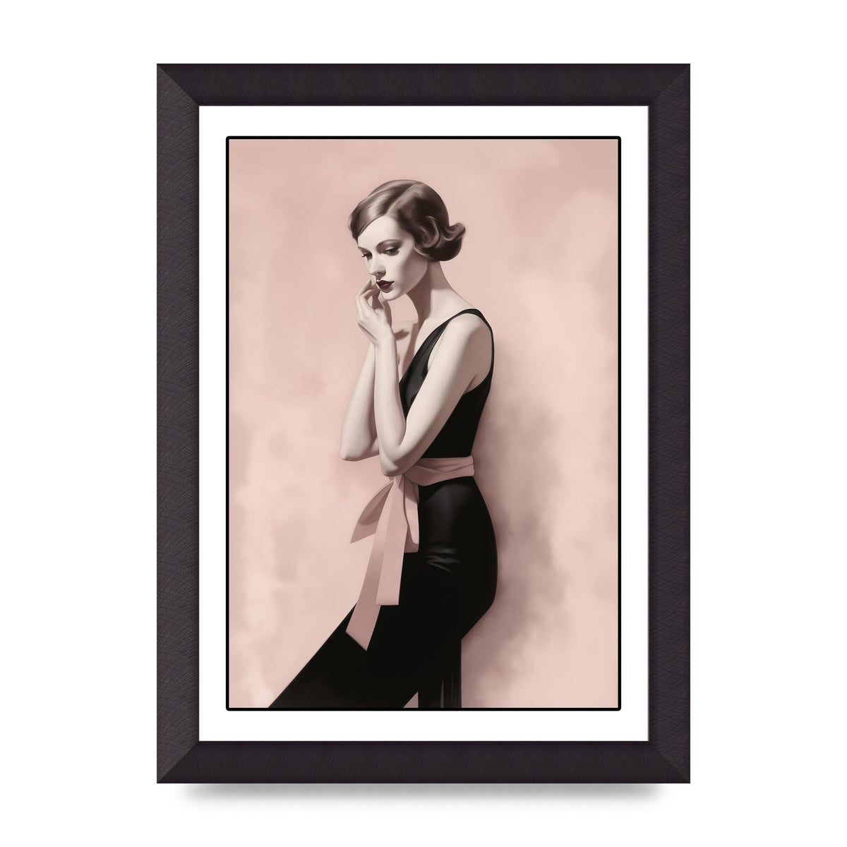 Dusty Pink Canvas with Bold Black Woman