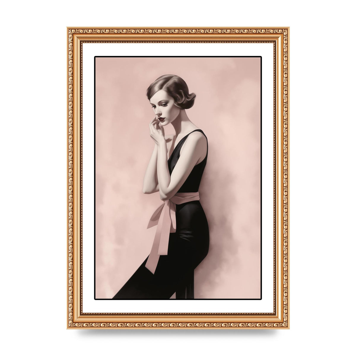 Dusty Pink Canvas with Bold Black Woman