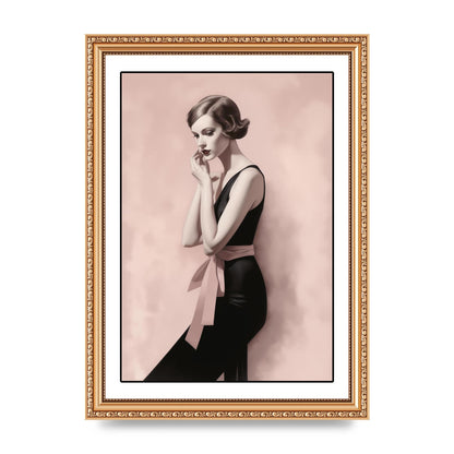 Dusty Pink Canvas with Bold Black Woman