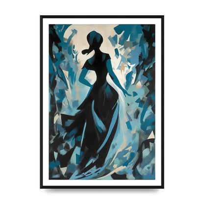 Harmonious Black Shapes on Cerulean