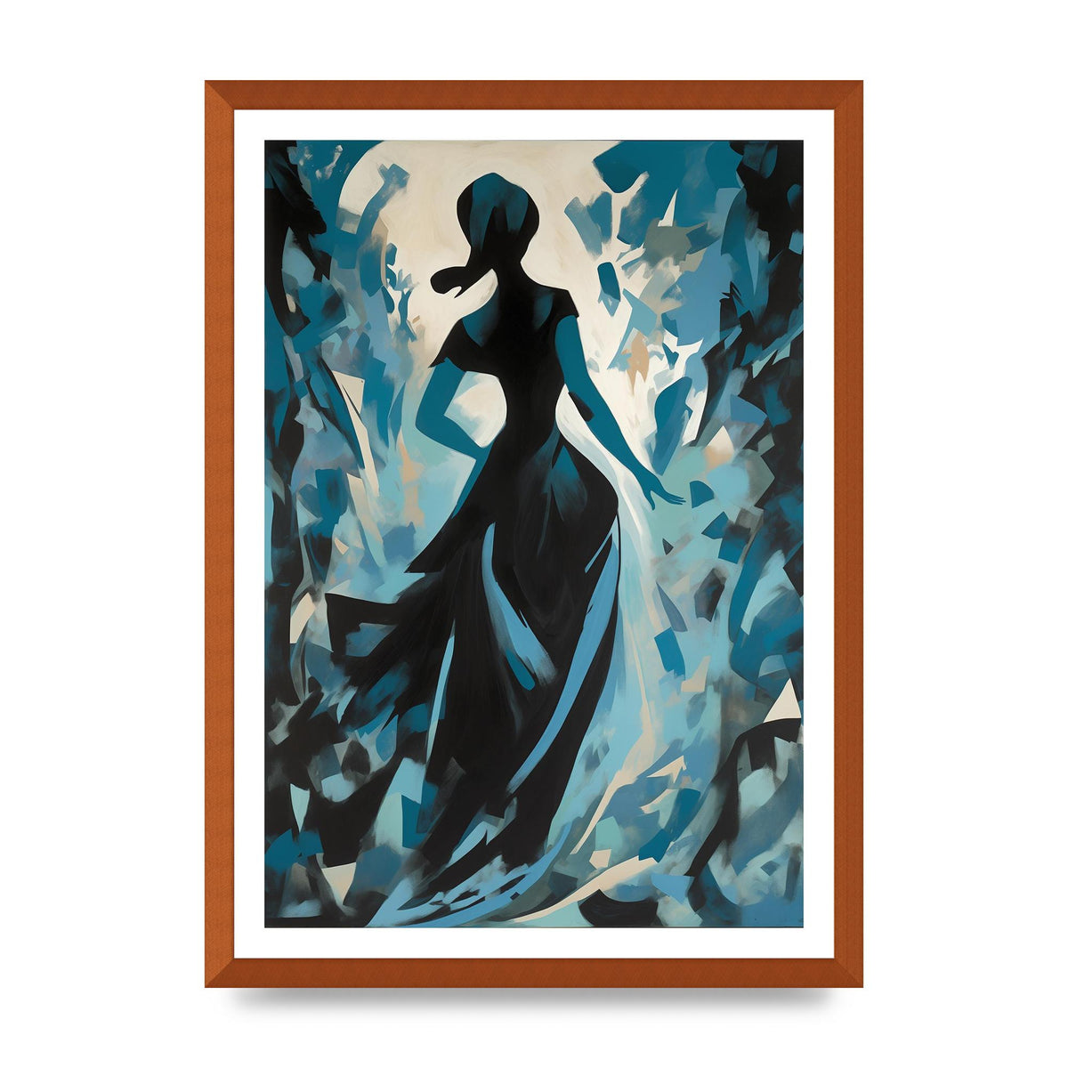 Harmonious Black Shapes on Cerulean