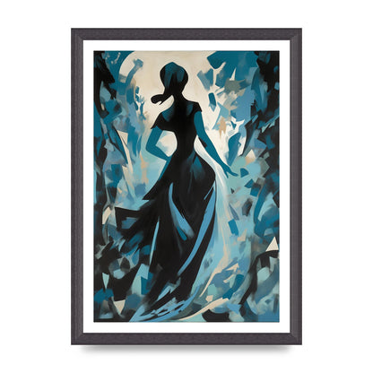 Harmonious Black Shapes on Cerulean