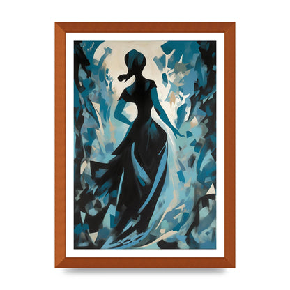 Harmonious Black Shapes on Cerulean