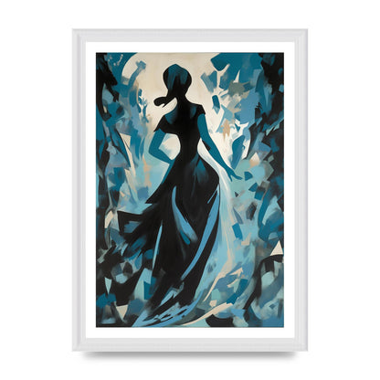 Harmonious Black Shapes on Cerulean