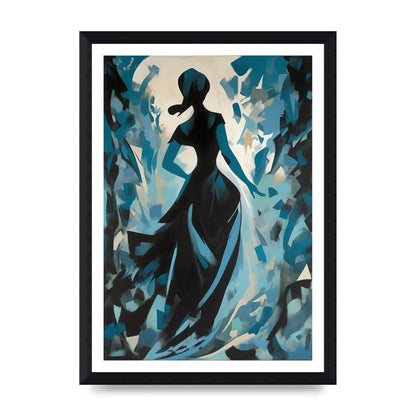 Harmonious Black Shapes on Cerulean
