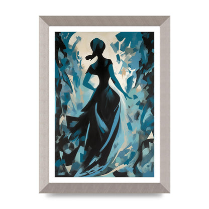 Harmonious Black Shapes on Cerulean