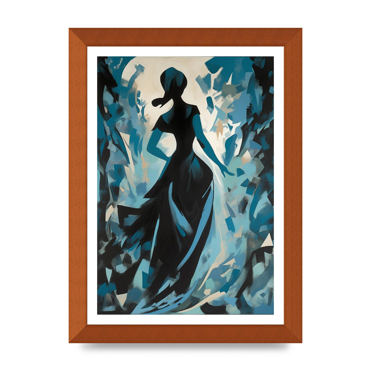 Harmonious Black Shapes on Cerulean