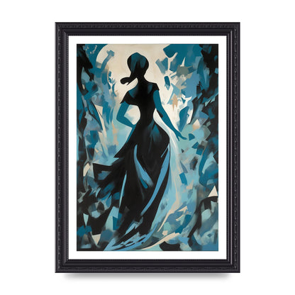 Harmonious Black Shapes on Cerulean