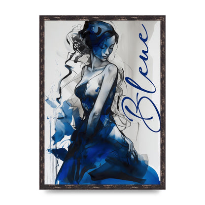 Black Lines on Sapphire Blue Canvas