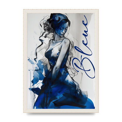 Black Lines on Sapphire Blue Canvas