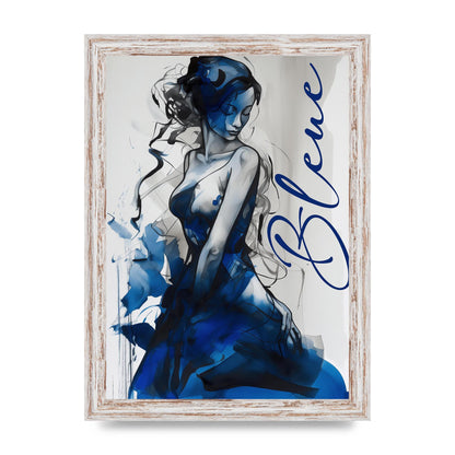 Black Lines on Sapphire Blue Canvas