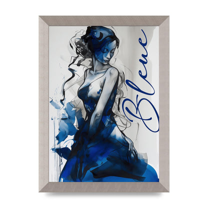 Black Lines on Sapphire Blue Canvas