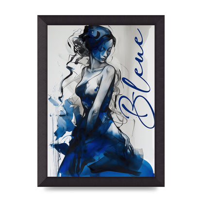 Black Lines on Sapphire Blue Canvas