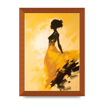 Black Dance on Soft Yellow Canvas