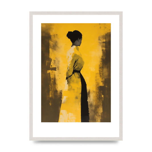 Minimalist Goldenrod Canvas with Womans Posture