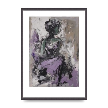 Lavender Canvas with Black Strokes