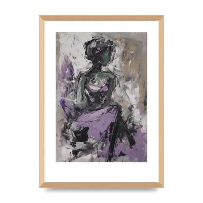 Lavender Canvas with Black Strokes