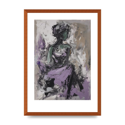 Lavender Canvas with Black Strokes