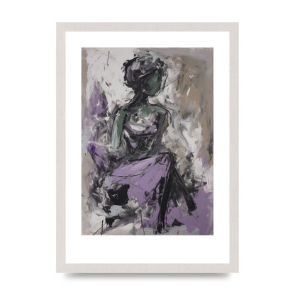 Lavender Canvas with Black Strokes
