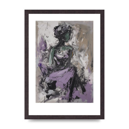 Lavender Canvas with Black Strokes