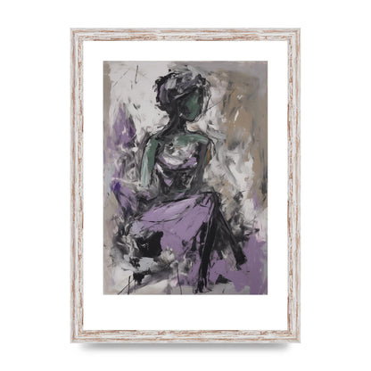 Lavender Canvas with Black Strokes
