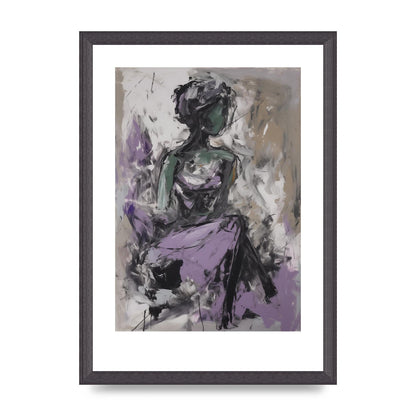 Lavender Canvas with Black Strokes