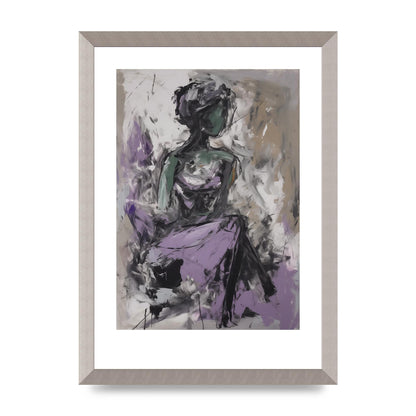 Lavender Canvas with Black Strokes