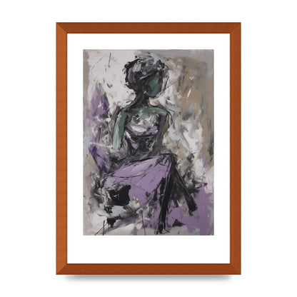 Lavender Canvas with Black Strokes