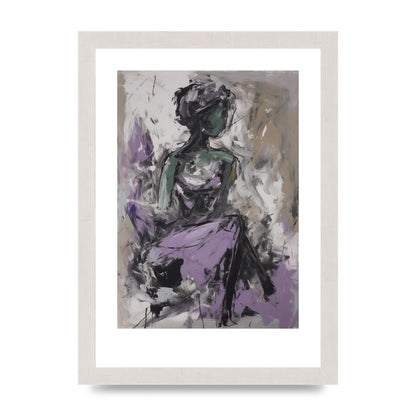 Lavender Canvas with Black Strokes