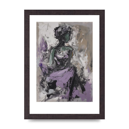 Lavender Canvas with Black Strokes