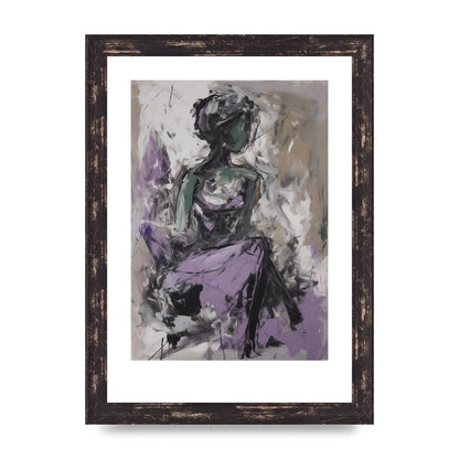 Lavender Canvas with Black Strokes