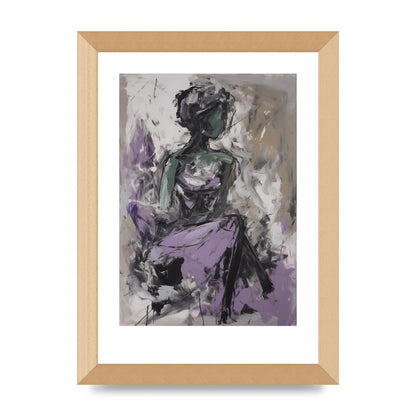 Lavender Canvas with Black Strokes