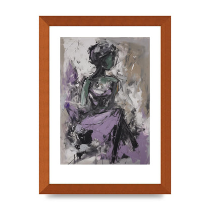 Lavender Canvas with Black Strokes