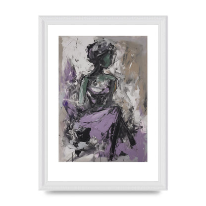 Lavender Canvas with Black Strokes