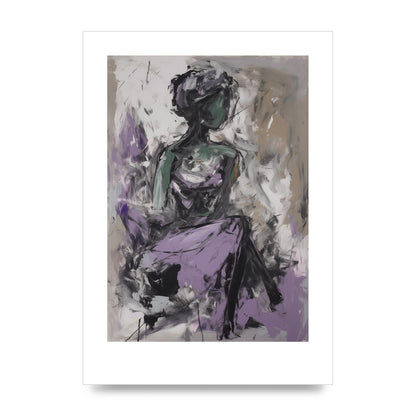 Lavender Canvas with Black Strokes
