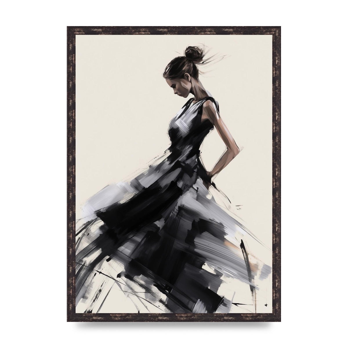 Femininitys Essence in Black on White