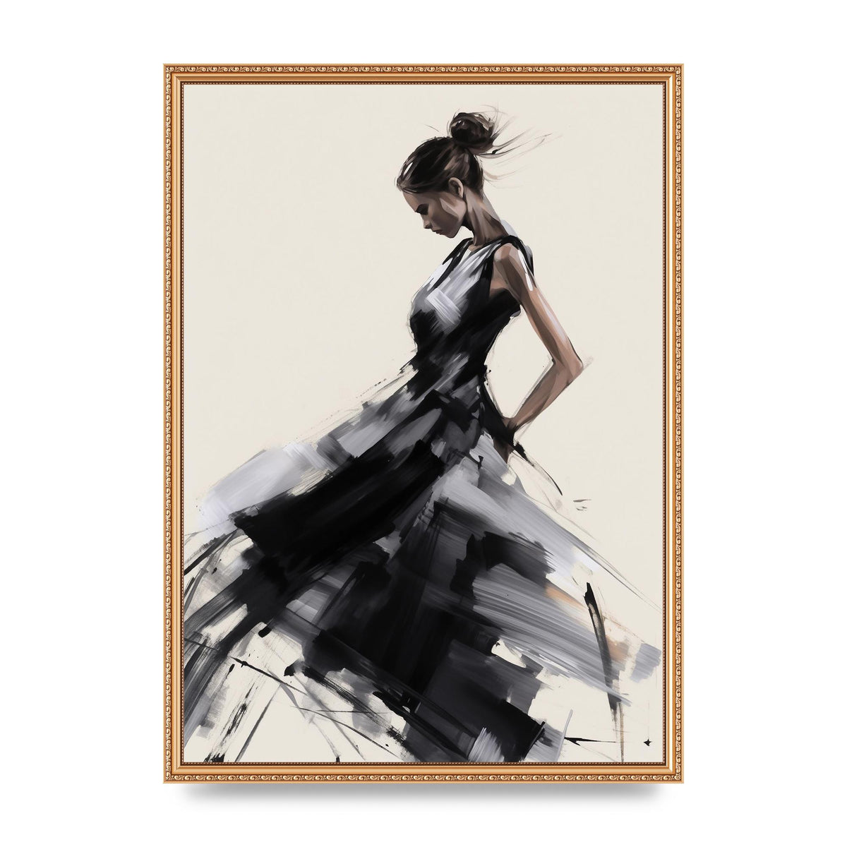 Femininitys Essence in Black on White