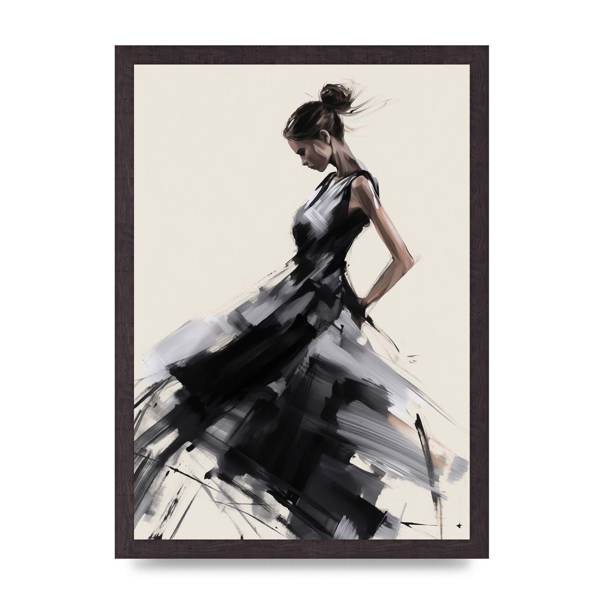 Femininitys Essence in Black on White