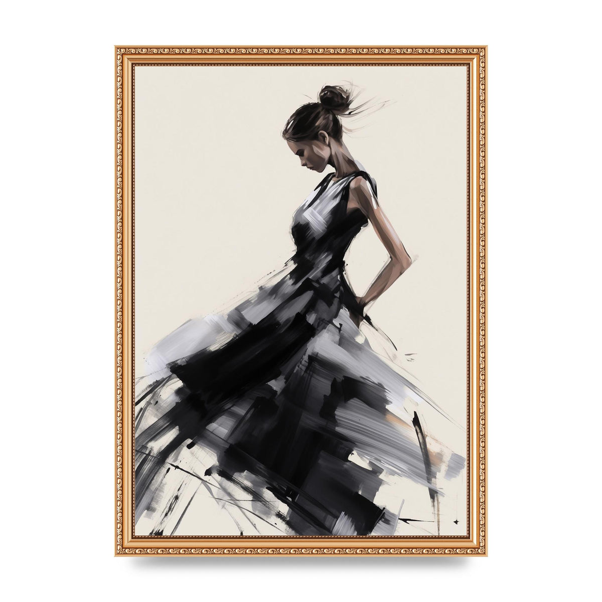 Femininitys Essence in Black on White