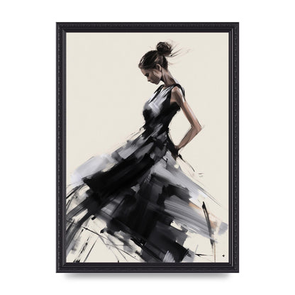 Femininitys Essence in Black on White