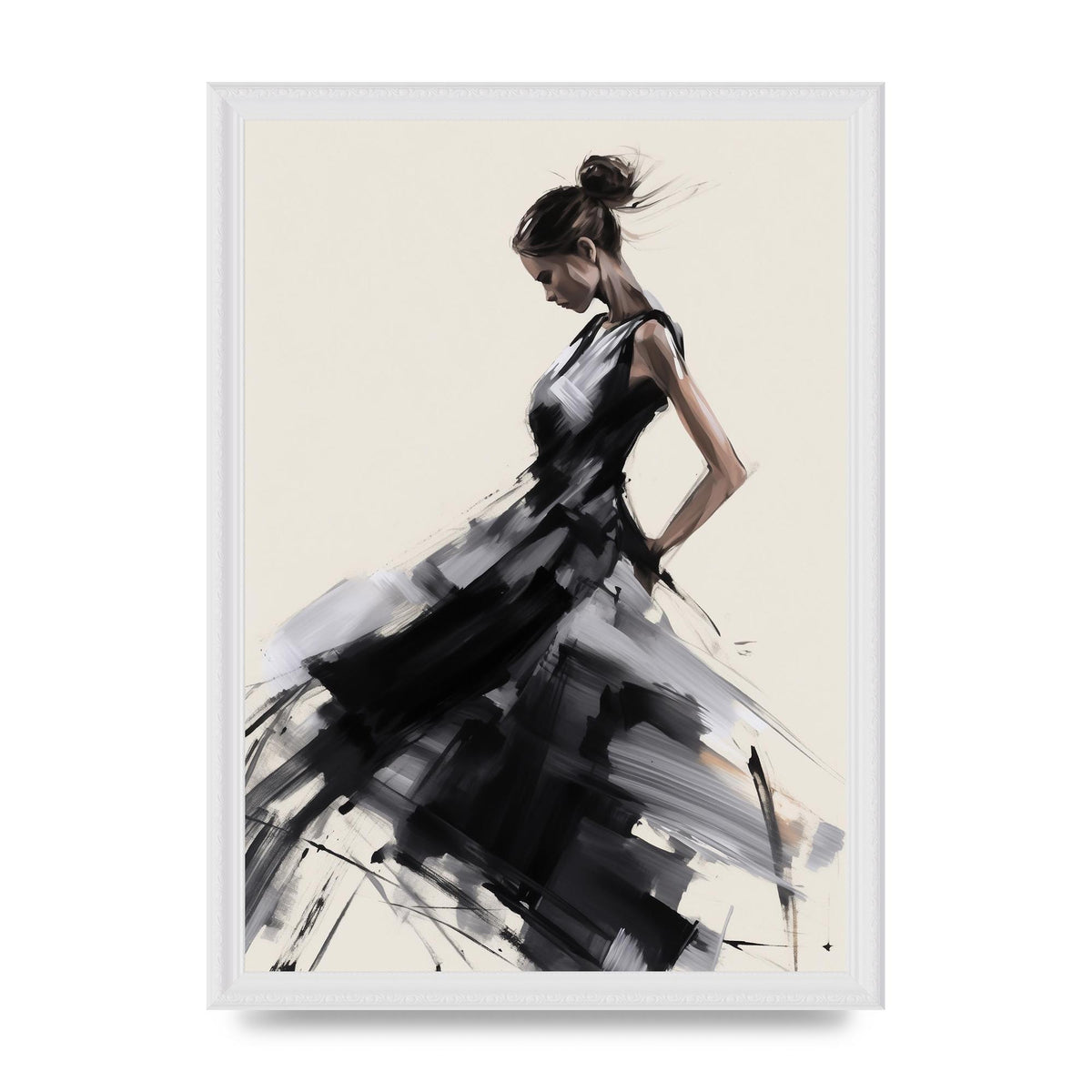 Femininitys Essence in Black on White
