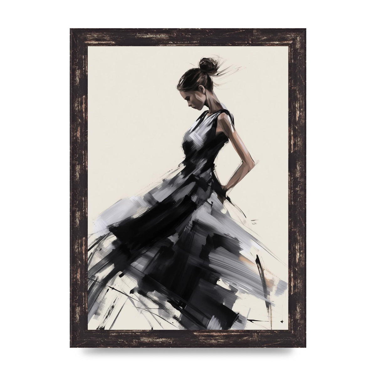 Femininitys Essence in Black on White