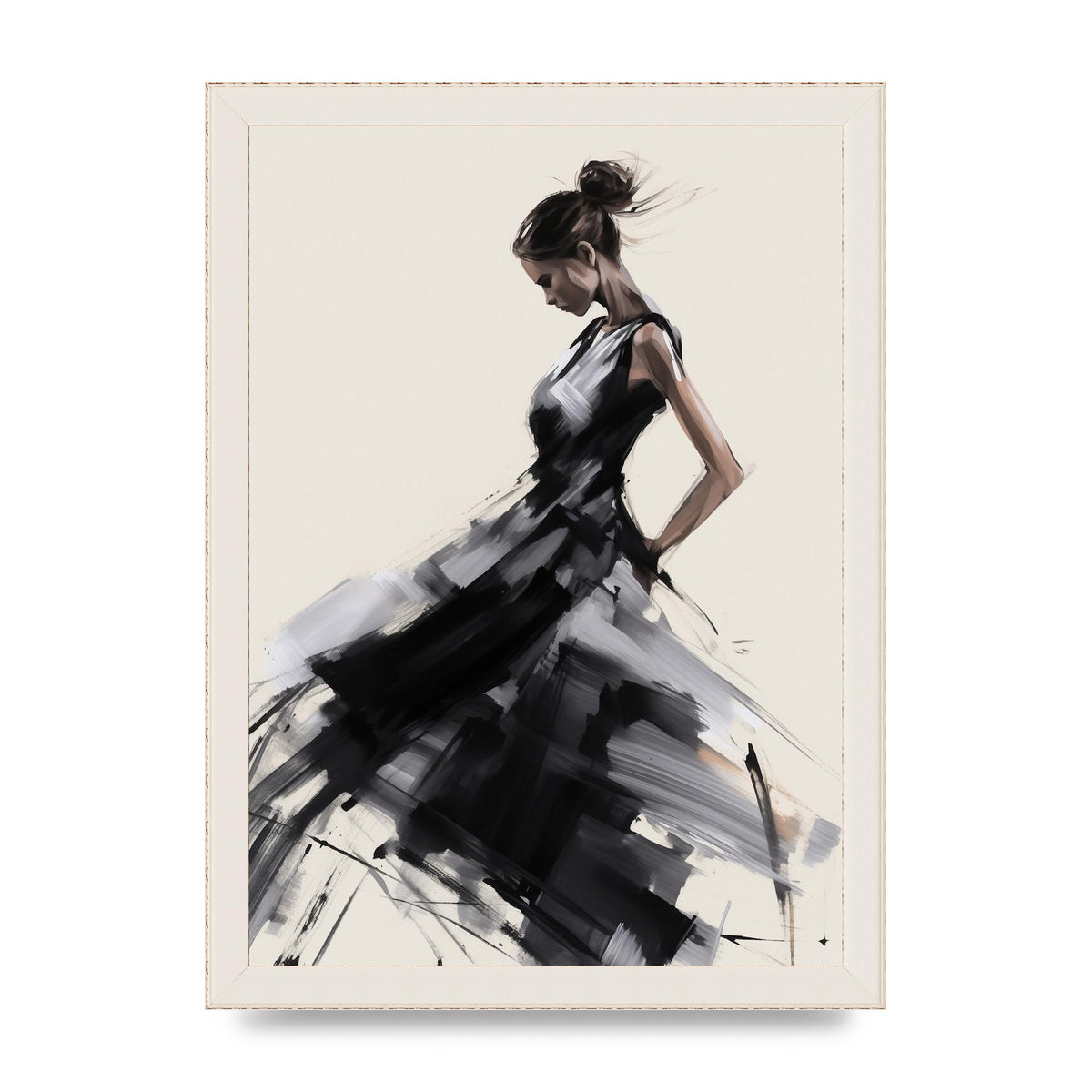 Femininitys Essence in Black on White