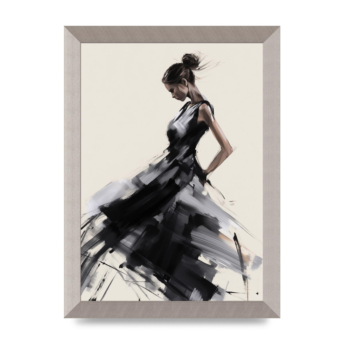 Femininitys Essence in Black on White